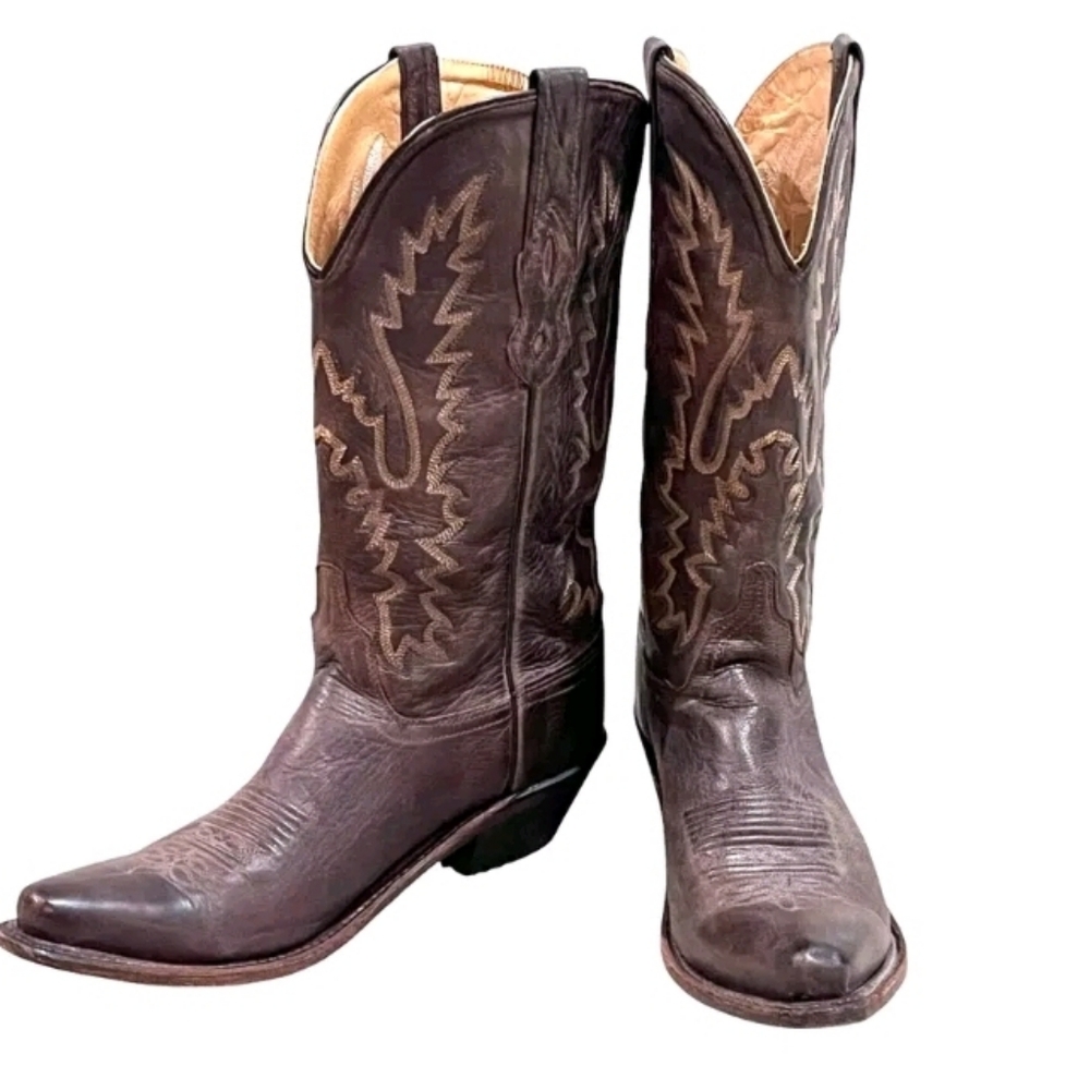 Womens Western Cowgirl Boot Brown Leather Size 7 Old West